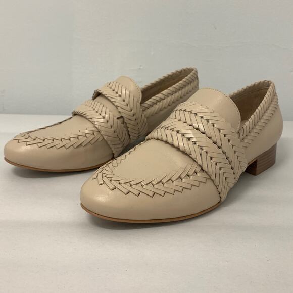 Matisse Shoes Women 9M Cream Leather Breaded Edith Loafer Slip-On 1" in Heel - Picture 1 of 13